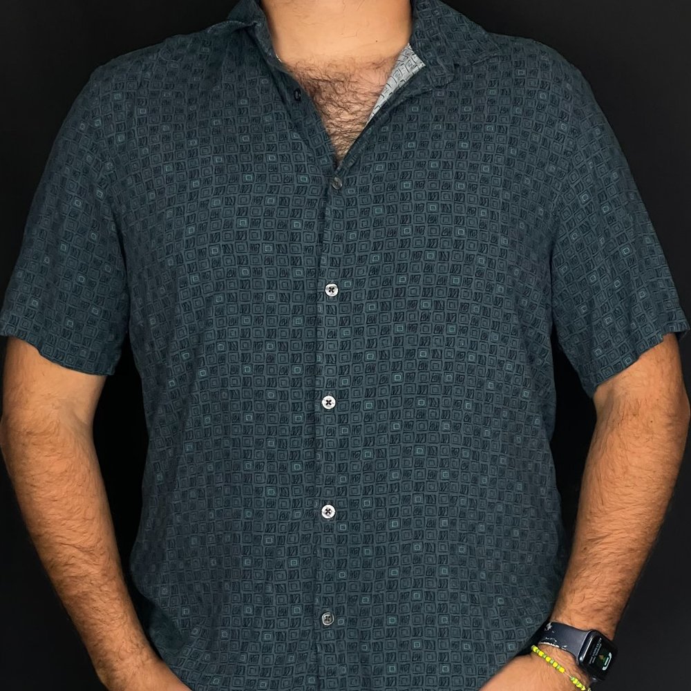 Alfani  green short sleeve button up